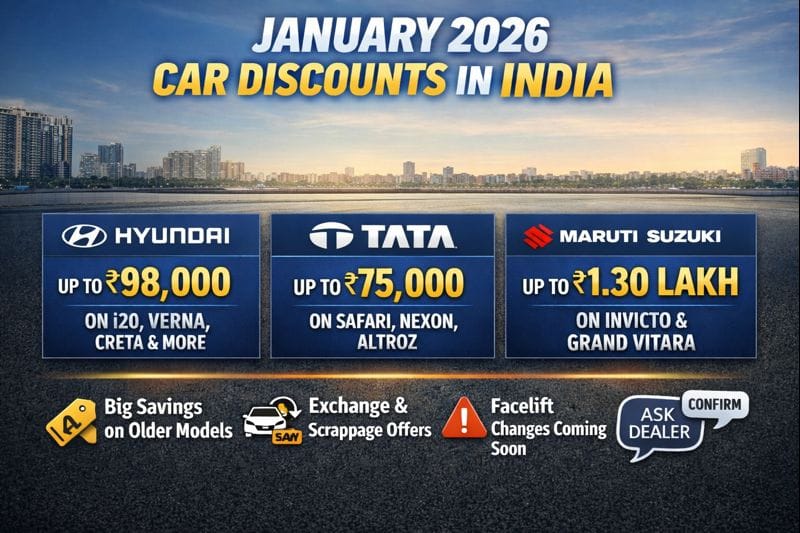 January 2026 Car Discounts in India